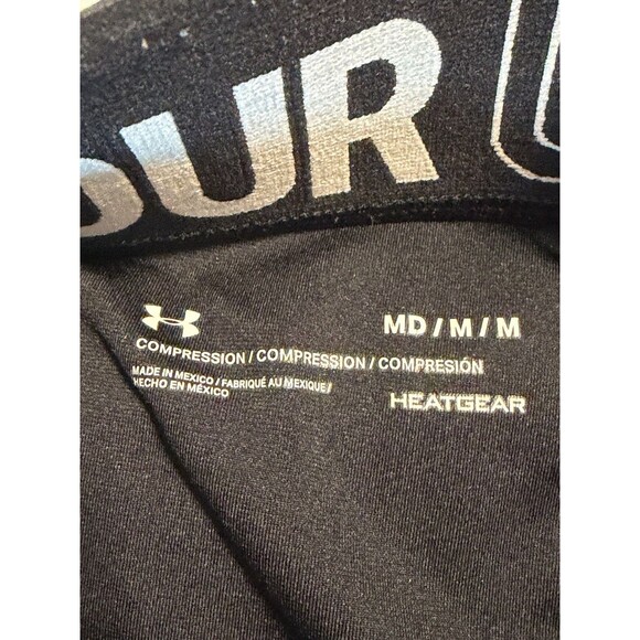 Under Armour HeatGear Mid Compression Shorts Women’s Med Black Stretch 4" Middy - Picture 2 of 6